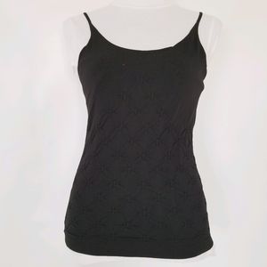 1169 Preowned W Black Stretch Ruched Tank Top S